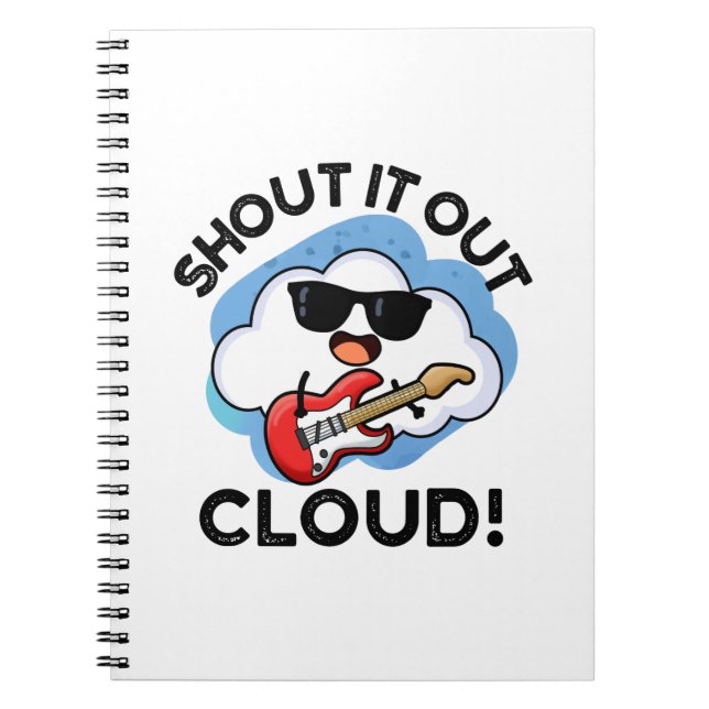Carnet Nuage de musique drôle pun crie le  dehors  (Devant)