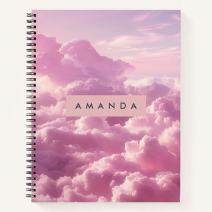 Carnet Nuage Rose Pastel Ensoleillé Personnalisé