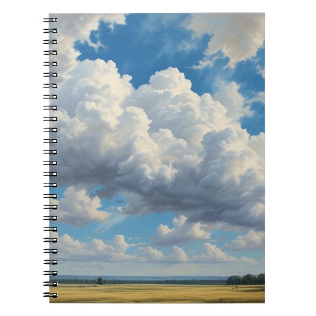 Carnet Nuages blancs et ciel bleu clair (Devant)