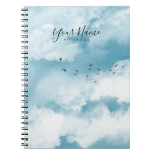 Carnet Nuages d'été bleu clair personnalisés