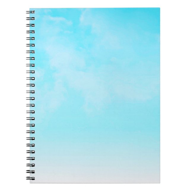 Carnet *~* Nuages Ombre bleu ciel simple (Devant)