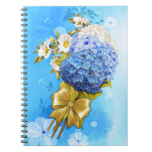 Carnet Nuances d'aquarelle bleue Hydrangeas