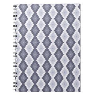 Carnet Nuances de bleu gris motif diamant