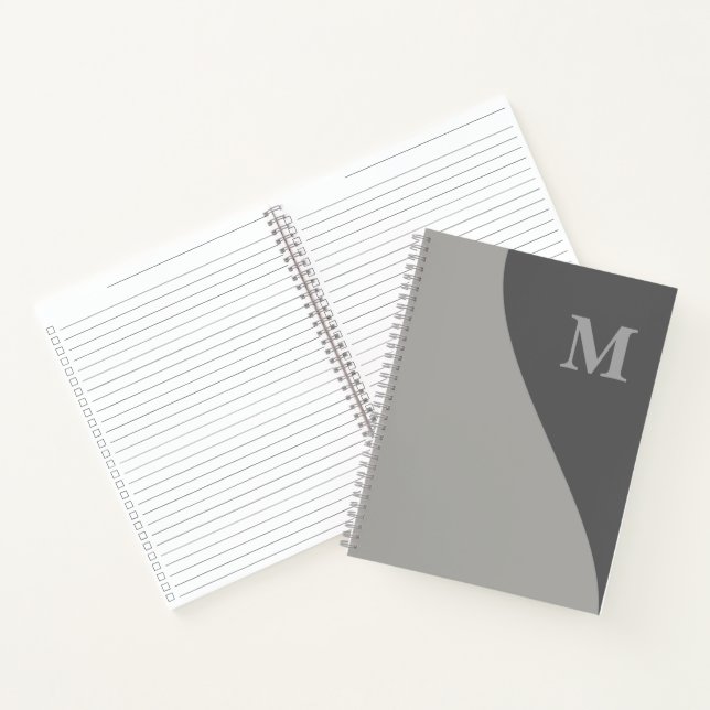 Carnet Nuances de gris avec monogramme (Intérieur)