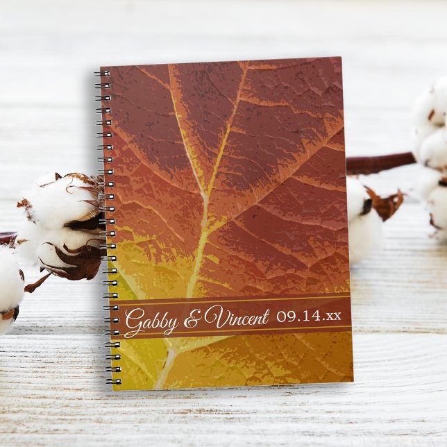 Carnet Nuances de Mariage feuille d'automne (The Shades of Autumn Leaf Notebook can be an advice book or guest book for your Fall wedding.)