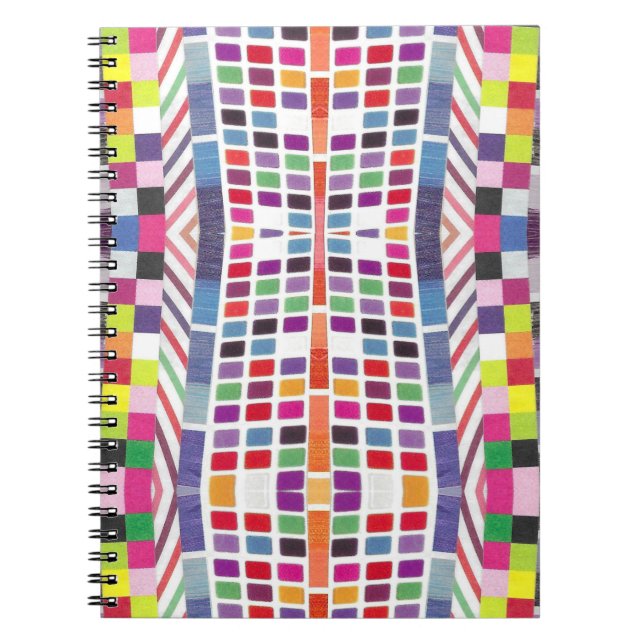 Carnet Nuances rouges et pixels colorés (Devant)