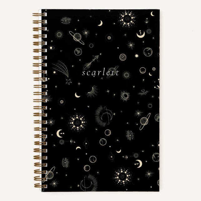 Carnet Nuit céleste noire moderne (Recto)
