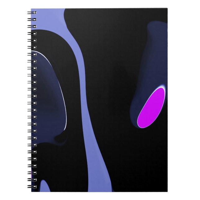 Carnet Nuit de la Comète : Bleu Abstrait, Violet & Noir (Devant)