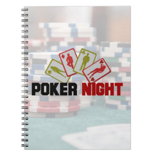 Carnet Nuit de poker avec cartes à jouer et jetons de pok