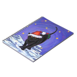 Carnet Nuit étoile Noir Chat Noël