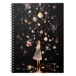 Carnet Nuit étoilée aux orbes lumineuses 