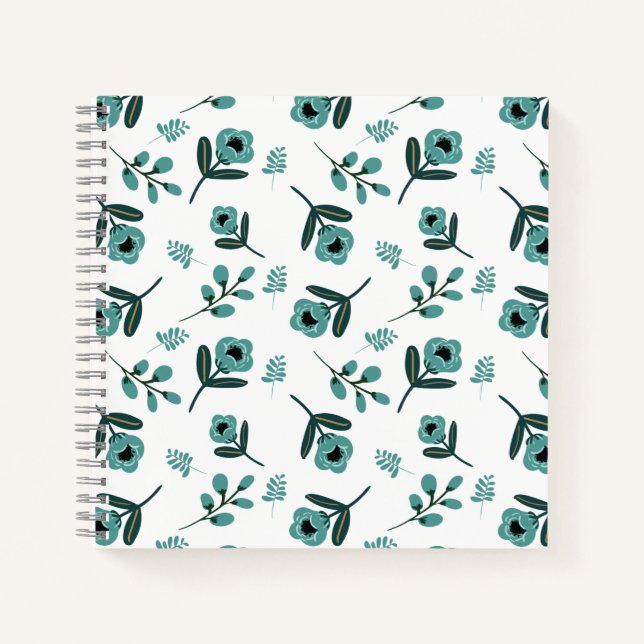 Carnet Nuit florale du jardin bleu (Devant)