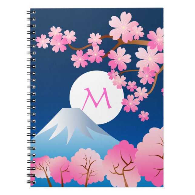 Carnet Nuit Sakura du Japon de ressort de fleurs de (Devant)