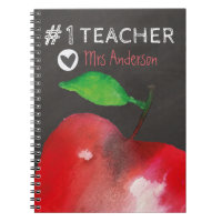 Numéro 1 enseignant | Pomme rouge personnalisée