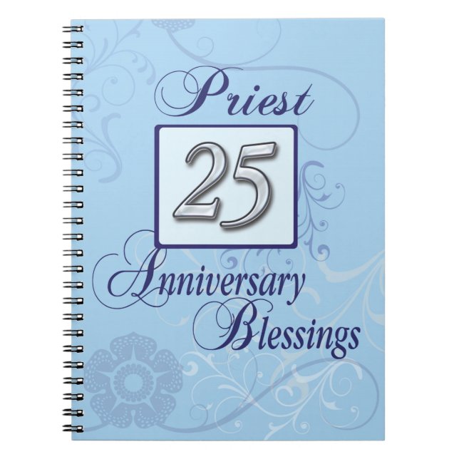 Carnet Numéro d'argent du 25e anniversaire en bleu (Devant)