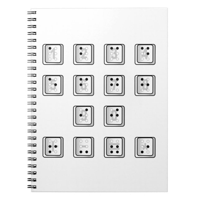 Carnet Numéro de clé de l'ordinateur en braille (Devant)