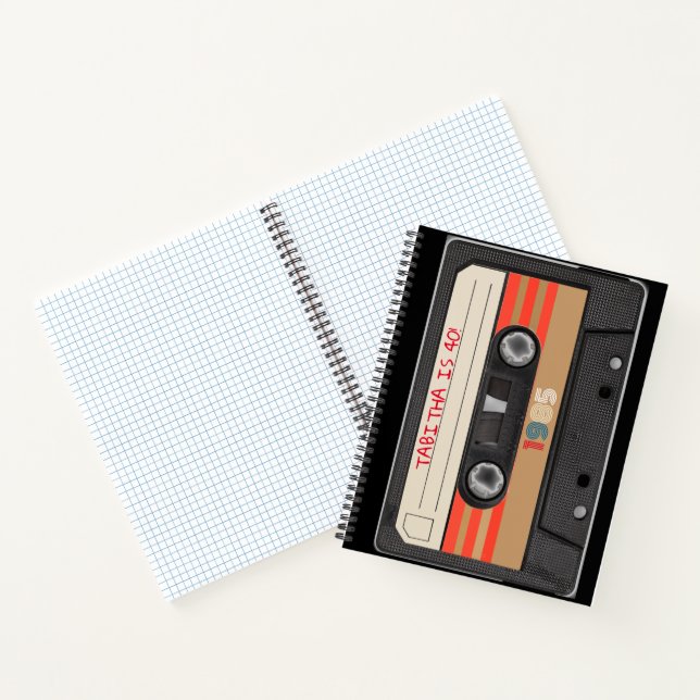 Carnet Numéros de bande rétro 1985 40e bande de cassette (Intérieur)