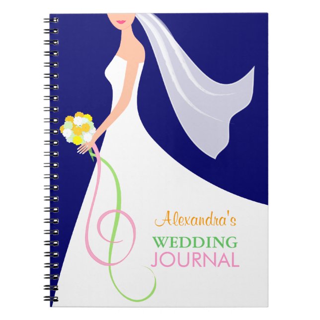 Carnet nuptiale contemporain de journal de mariage (Devant)
