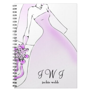 Carnet nuptiale décoré d'un monogramme de journal