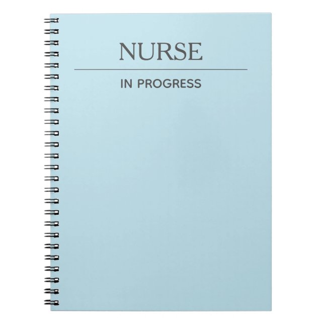 Carnet Nurse In Progress Custom Pastel Blue Notebook (Devant)