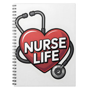 Carnet "Nurse Life" Design graphique avec coeur