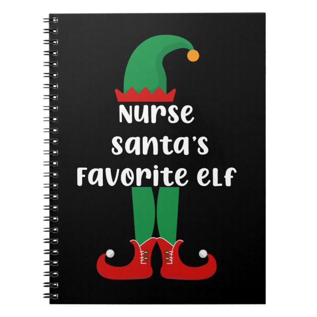 Carnet Nurse Santa's Favorite Elf Funny Nurse Christmas (Devant)