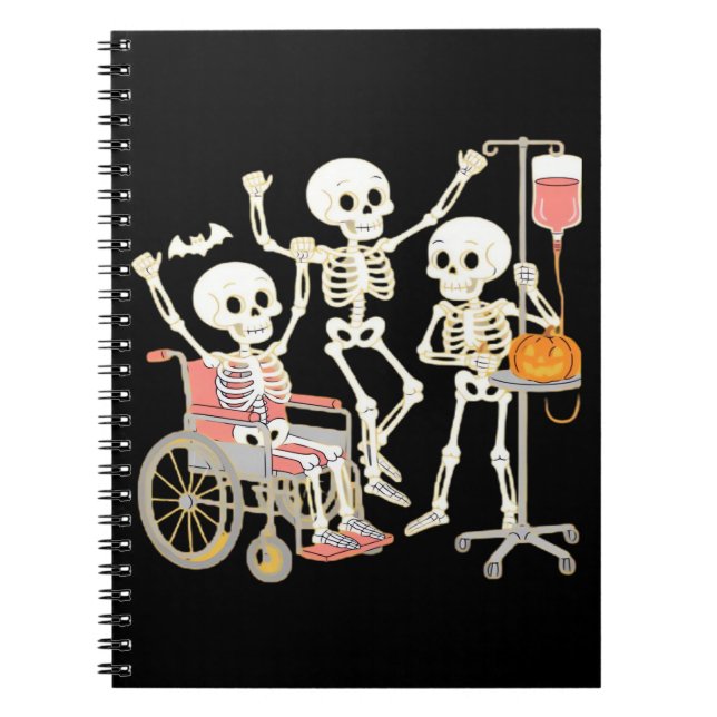 Carnet Nurse Skeleton Funny Halloween Healthcare Essentia (Devant)