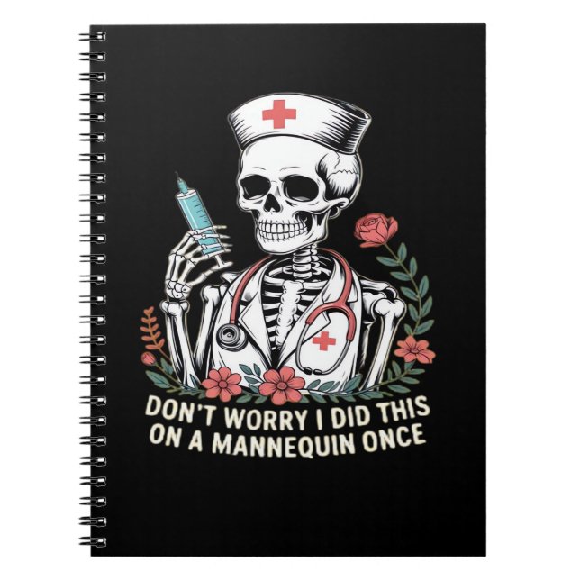 Carnet Nurse Skeleton Joke Humor Halloween Essential T-Sh (Devant)