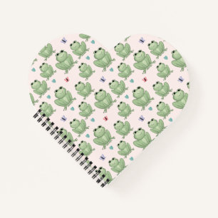 Carnet Nursery de grenouille à l'aquarelle rose fantaisis