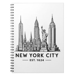Carnet NYC Skyline Illustration with Statue of Liberty