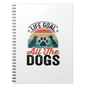 Carnet Objectif de vie Tous les chiens Conception vintage