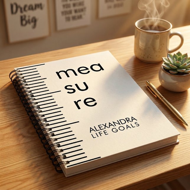Carnet Objectifs de vie Mesure Noir Blanc Moderne (Créateur téléchargé)