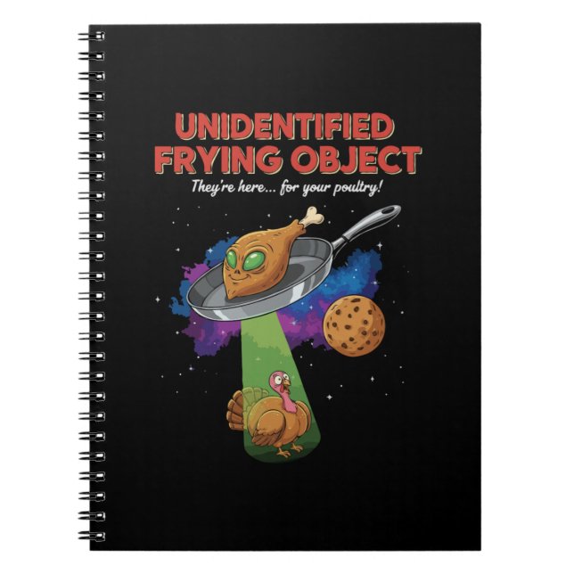 Carnet Objet Frit Non Identifié Drôle d'Alien UFO Dinde (Devant)