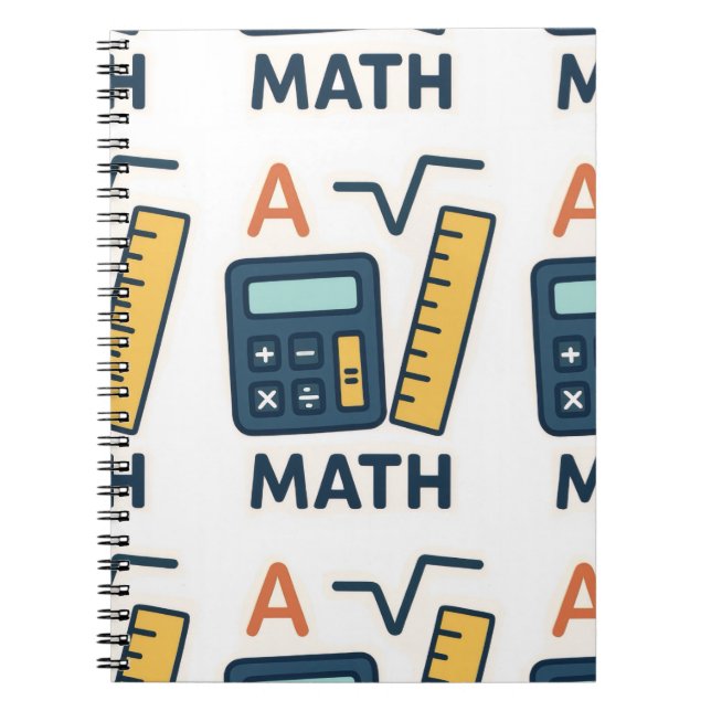 Carnet Objet mathématique minimaliste - Calculatrice, règ (Devant)