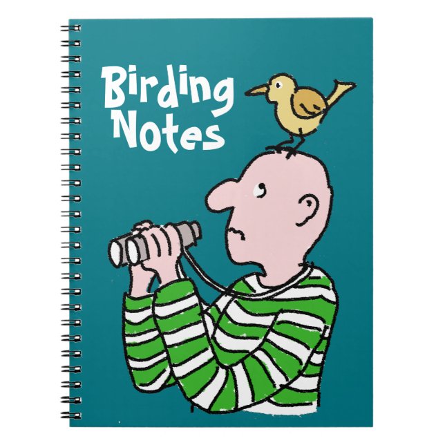 Carnet Observateur d'oiseaux de dessin animé & Oiseau (Devant)