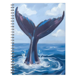 Carnet Observation des baleines   Aquarelle d'océan bleu