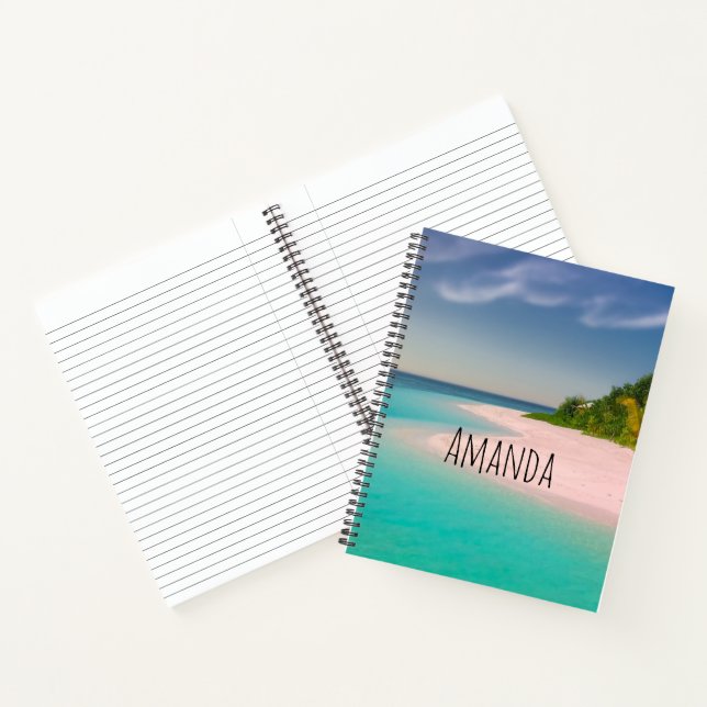Carnet Océan aigue-marine Plage tropicale Scénique (Intérieur)