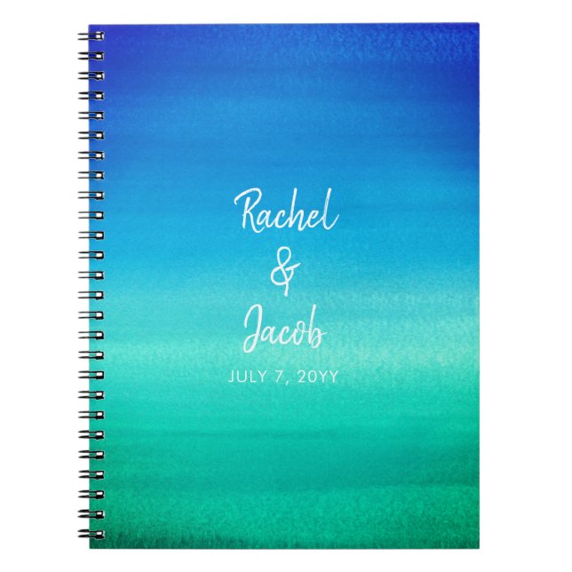 Carnet Ocean Blue Summer Beach Wedding Guest Book (Devant)