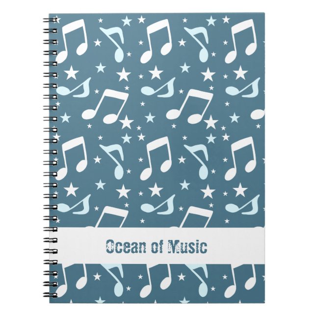 Carnet Océan de musique modelé (Devant)