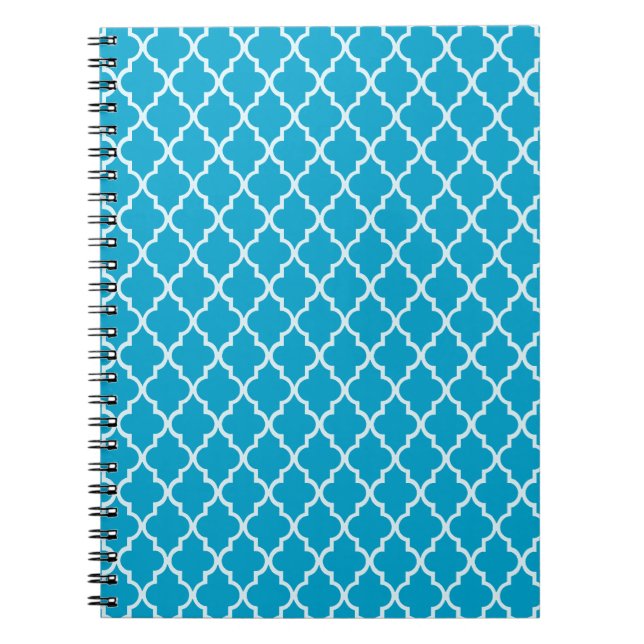 Carnet Océan Hawaïen Bleu Et Blanc Trellis Marocain (Devant)
