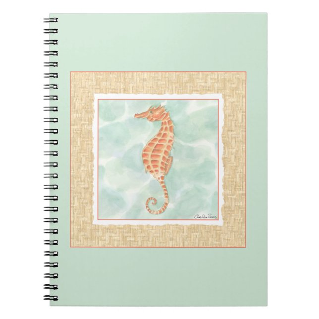 Carnet Ocean Orange Seahorse (Devant)
