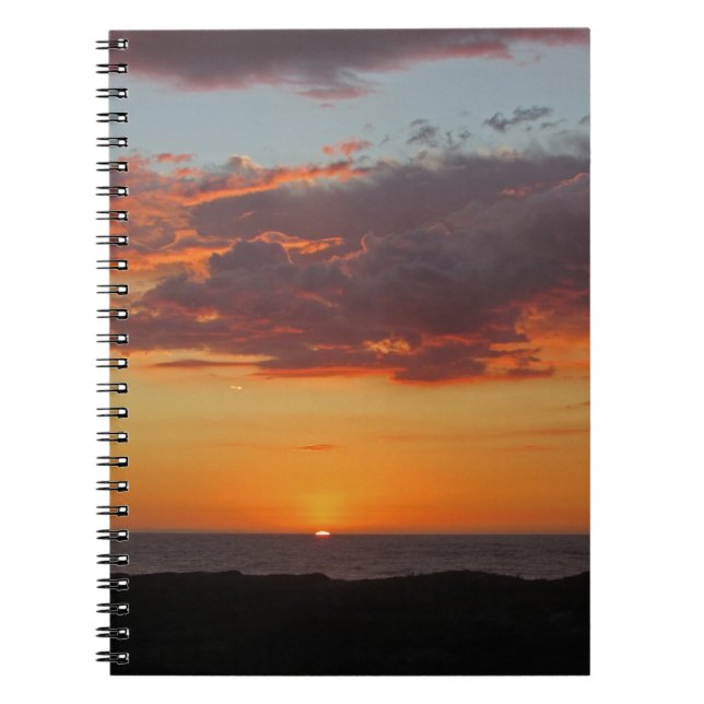 Carnet Ocean Sunset Photo Bright Orange Soirée Ciel (Devant)
