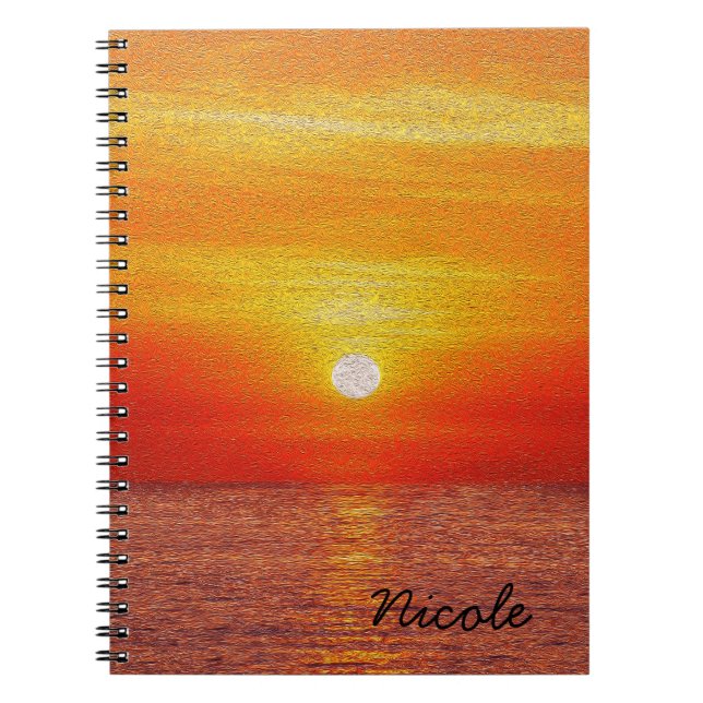 Carnet Ocean Sunset Summer Beach Waves personnalisé (Devant)