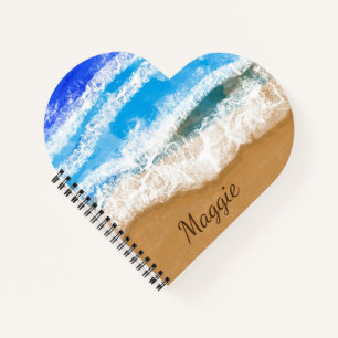 Carnet Ocean Waves Crashing on Sandy Beach Croquis Notebo