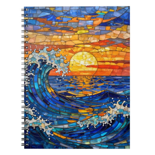 Carnet Oceanic Coastal Ocean Waves Sunset   (Devant)