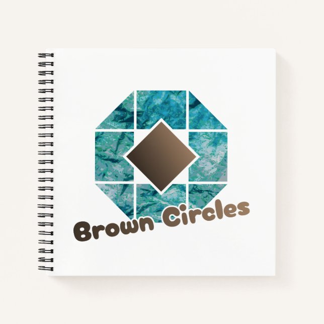 Carnet Octogone Abstrait avec Carré Brown et Ci opposé (Devant)