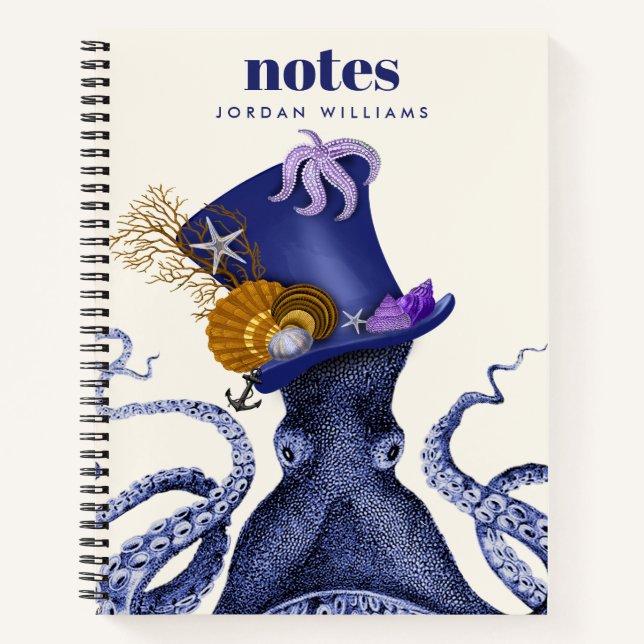 Carnet Octopus avec Casquette nautique (Devant)