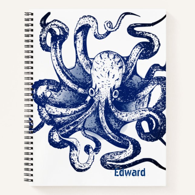 Carnet Octopus bleu (Devant)