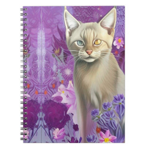 Carnet Odd Eyed Siamese Kitten en rose