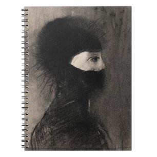 Carnet Odilon Redon. Armure. Face de femme sombre. Symbol